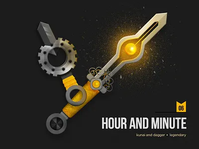 D&D Armory: Hour & Minute character dagger dungeon dungeons dragons illustration kunai sword vector weapon