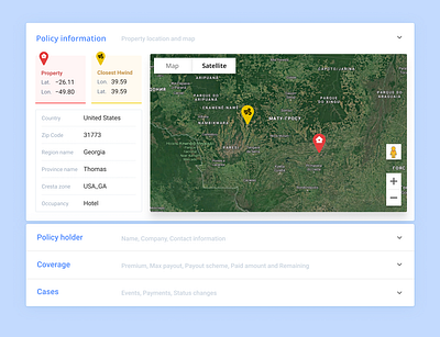 Location markers expandable pannel angular material material design tailwindcss