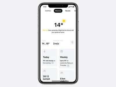 Weather App Concept animation app clean interaction ios mobile principle transition weather