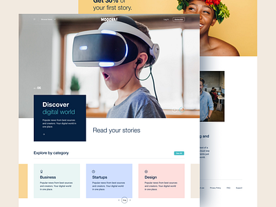 WOOOHA! Website Concept articles blog branding business colors concept design interaction layout magazine modern news stories tech ui ux web website
