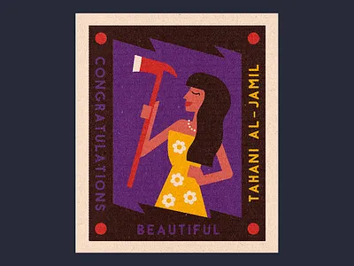 Tahani illustration matchbook redesign retro tahani the good place tv