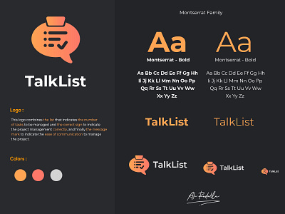 TalkList Logo Presentation branding icon logo logo illustrator typography