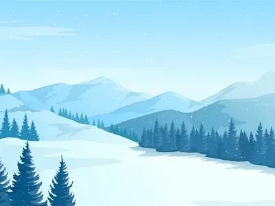 Winter landscape with mountains. 2d adobe illustrator art background flat flat style flatdesign illustartion illustration landscape mountains mountaint panorama vector winter