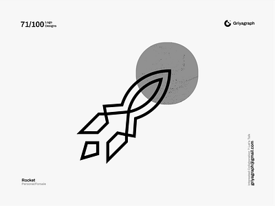 Rocket Logo arrow branding color creative design flat graphic icon idea identity line logo minimal modern moon rocket rounded simple symbol vector