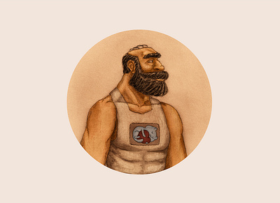 There is never too much love for you Butch beard butcher cat character design characterdesign digital painting hand drawn hulk illustration pastel pencil drawing warm colors watercolor
