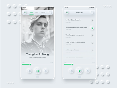 Music Neomorphism mobile app mobile app design neomorphic neomorphism skeumorph skeumorphic skeumorphism ui user experience user interface ux