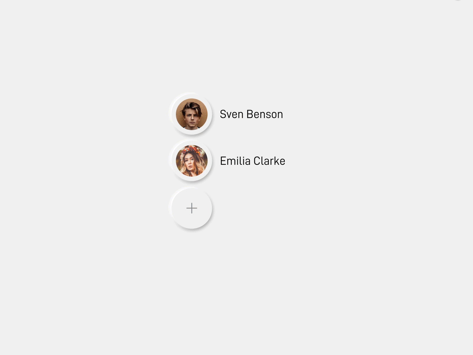 Simple UI/Interaction - Neumorphism - Adding Members animation avatar design icon interaction minimal mobile neumorphic neumorphism simple skeumorphic skeumorphism ui ux visual design webapp