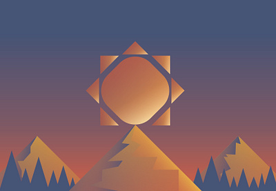 Colorado badge crest illustration mountain sun