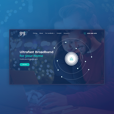 Gig Internet Provider Landing Page (WIP) broadband clean ui design landing page modern startup tech technology uidesign uiux ux design uxui web design website