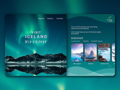 Iceland Travel Page design ecommerce photoshop travel ui uidesign