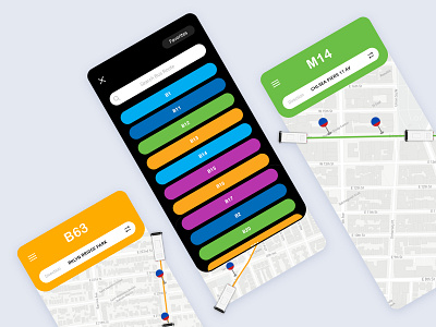 Tiny Bus app bus illustration map