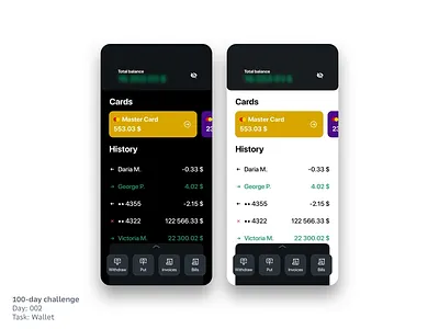 002 - Wallet app #DailyUI 1 1.design.176 animation apple daily 100 challenge dailyui design illustration ios iphone mobile mobile app mobile app design mobile design mobile ui motion ui ux