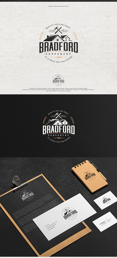 Bradford Carpentry logo carpenter carpentry logo logodesign vintage design vintage logo woodcutter