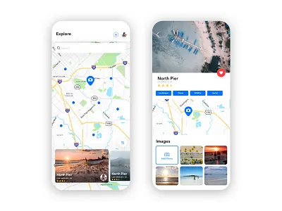 Photo Locations app app app design blue design ios location map minimal photo photography search bar ui ux