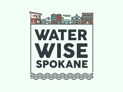 Water Wise branding design flat icon illustration logo vector