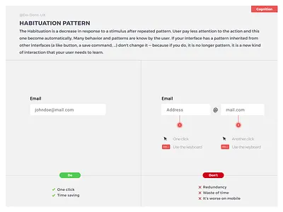 Do Don't UX - Habituation Pattern behavior best practice cognition cognitive do dont ux e shop ecommerce email field habituation inscription mail news feed newsfeed newsletter pattern sign in signup submit ux process