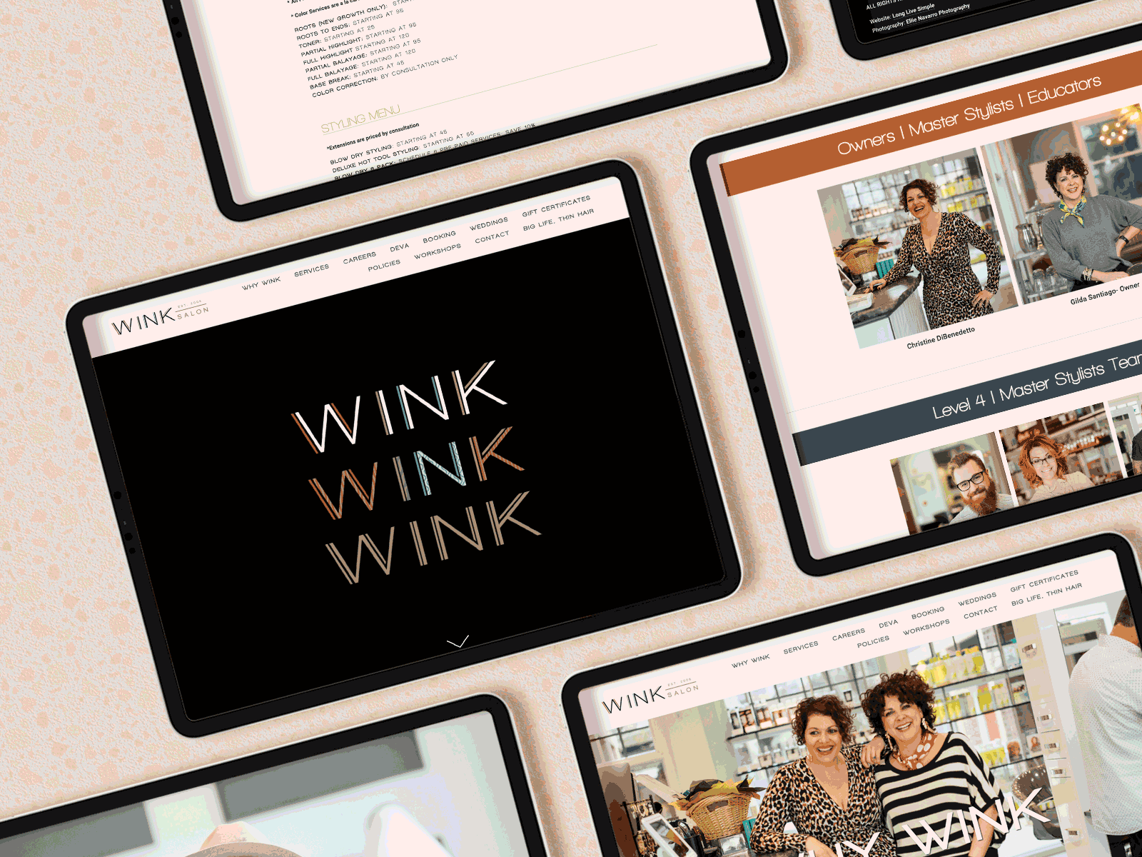 Wink Salon Website Design branding design business gif hair salon identity design logo nc salon squarespace ux ui uxdesign web webdesign website