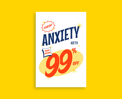 When life gives you anxiety... anxiety badge branding design flat grocery icon illustration lettering logo patches poster sign painter type typography vector