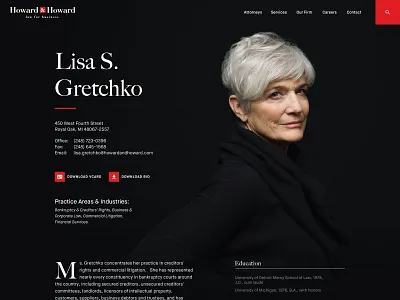 Howard&Howard Unused Concept attorney law lawfirm webdesign website