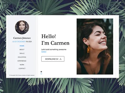 Portfolio Landing Page clean design flat illustration interface landing landing design landing page layout minimal personal portfolio portfolio portfolio design profile simple design template ui ux webdesign