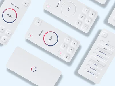 World Clock app design neumorphic neumorphism ui ux