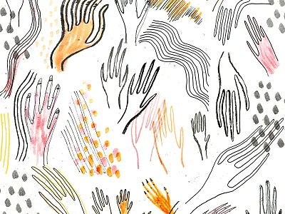 Hands art brush pen color colors drawing hands illustration markers pattern pen sketch texture