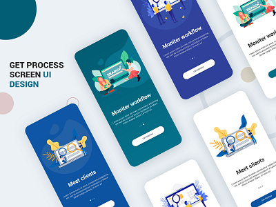 Get Started Screen Design UI Kit PSD android android app app design free psd ios login profile ui user profile website