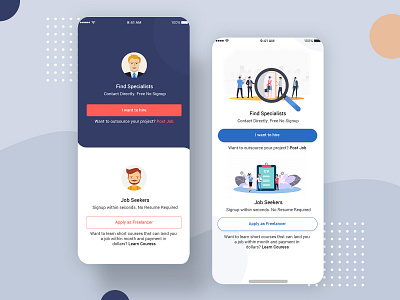 Freelancer App Ui Design PSD android android app app design free psd login profile ui user profile web