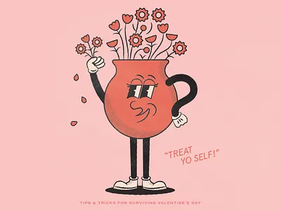 Treat Yo' Self! character design dribbble invite dribbbleweeklywarmup illustration