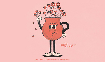 Treat Yo' Self! character design dribbble invite dribbbleweeklywarmup illustration