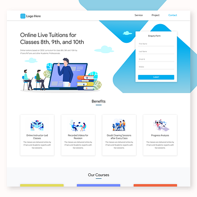 Online Class landing page design