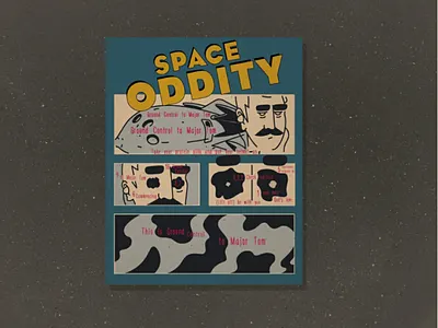 Ground control... bowie comics illustration line poster space vector