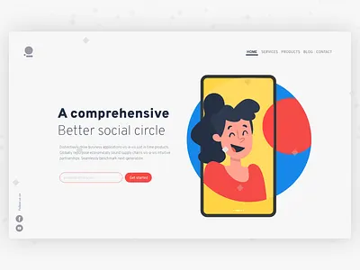 Social app app banner branding design flat illustration ui ux web website