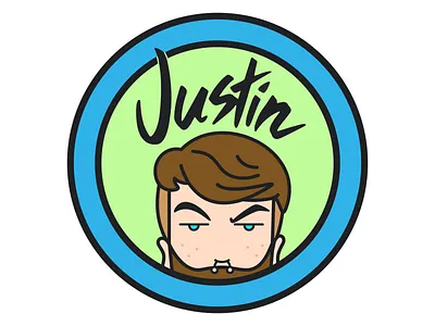 Justin Daria Badge 90s character colors design designer drawing expression face handrawn illustration illustrator logo piercing type