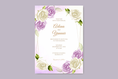 floral wedding invitation template art background card celebration decorative design elegant floral frame graphic greeting illustration invitation invite spring summer template vector vintage wedding