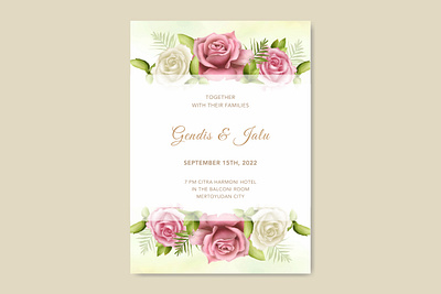 floral wedding card template card design elegant floral frame illustration invitation spring vector wedding