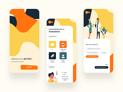 Altfix app colors coronavirus design epidemics illustration interaction medical app medical care minimal ui uidesign ux