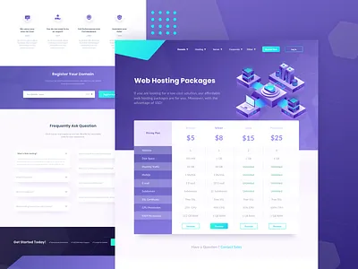 Netwebo - Web Hosting Page 3d header hosting illustration isometric landing page server website