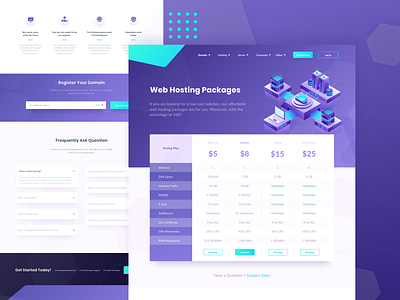 Netwebo - Web Hosting Page 3d header hosting illustration isometric landing page server website