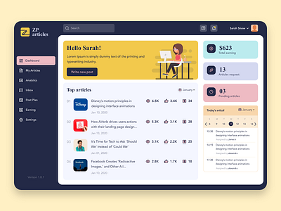 Blog Analytics Dashboard Web Application admin dashboard admin design admin panel admin template admin ui analytics dashboard article blog blog post blogging design download for free earning figma freebie freelancer uidesign uiux ux