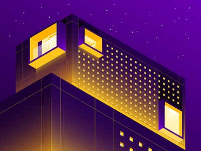 Spencer House - Night architecture extraordinary gradient homes illustration illustrator isometric modernist netflix sarasota stroke travel vector worlds most extraordinary homes