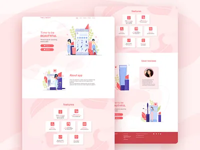 Landing for app app design flat illustration landing page design minimal ui ux vector web