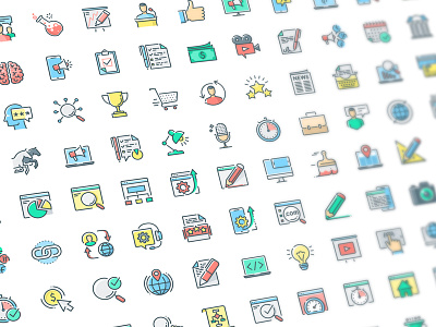 Icon Pack analysis business business icons development ecommerce education icon icon pack icon package icon set icons internet marketing media network optimization pack science search seo