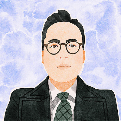 office worker guy illustration man procreate watercolor