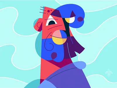 Abstract Minimalist Character Design Illustration, Digital Art character flat design nft vector