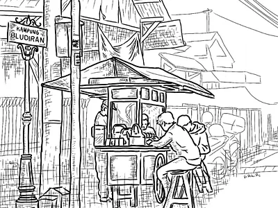 Pak Sugeng drawing illustration line art sketch