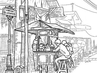 Pak Sugeng drawing illustration line art sketch