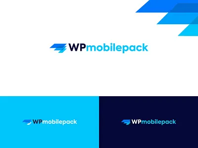 WPmobilepack logo blue branding colorfull desktop layers logo logodesign logos mobile mobiledesign redesign vector wordpress wp