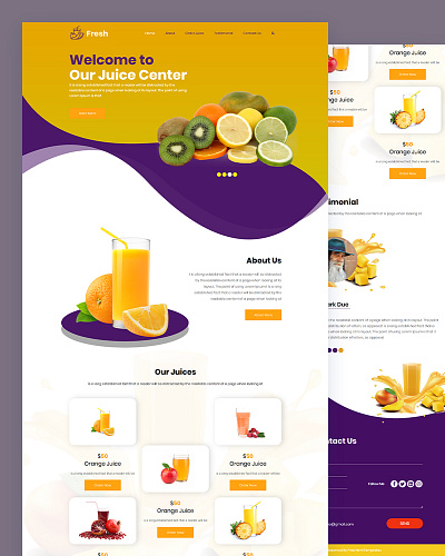 Fresh bakery bootstrap chocolate css drinks food html5 juice pizza responsive shop sweet template