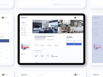 ROOMR Rent Dashboard app dashboad design home rental room ui ux web web design